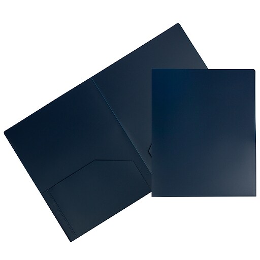 JAM Paper Heavy Duty 2Pocket Folders, Navy Blue, 6/Pack (383HNAA) Staples