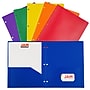 JAM Paper 2-Pocket Plastic Folders, Multicolored, Assorted Primary Colors, 6/Pack (382EHPASTPR)~#|#~sp92366549_sc7