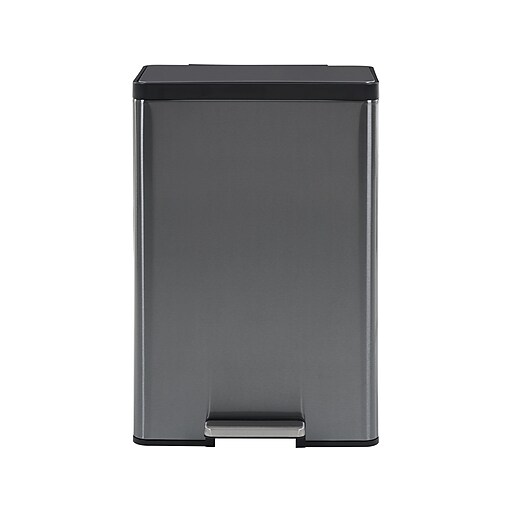Rubbermaid Stainless Steel Step Trash Can, Charcoal, 12 gal. (2112520
