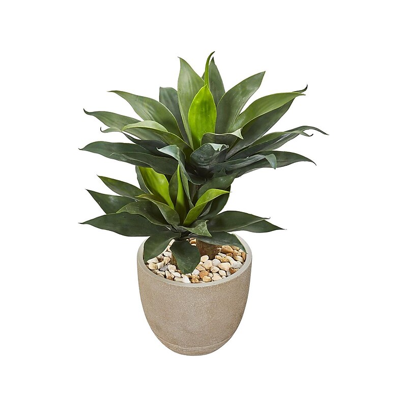 Nearly Natural Agave Succulent Plant in Pot (9521) image 1