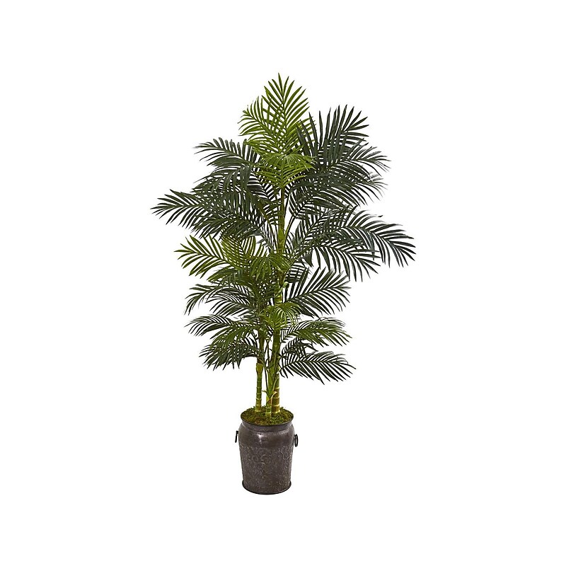 Nearly Natural Golden Cane Palm Tree in Pot (9768) image 1