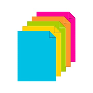 Astrobrights "Bright" Assortment Cardstock Paper, 65 lbs., 8.5" x 11", Assorted Colors, 250 Sheets/Pack (99904)