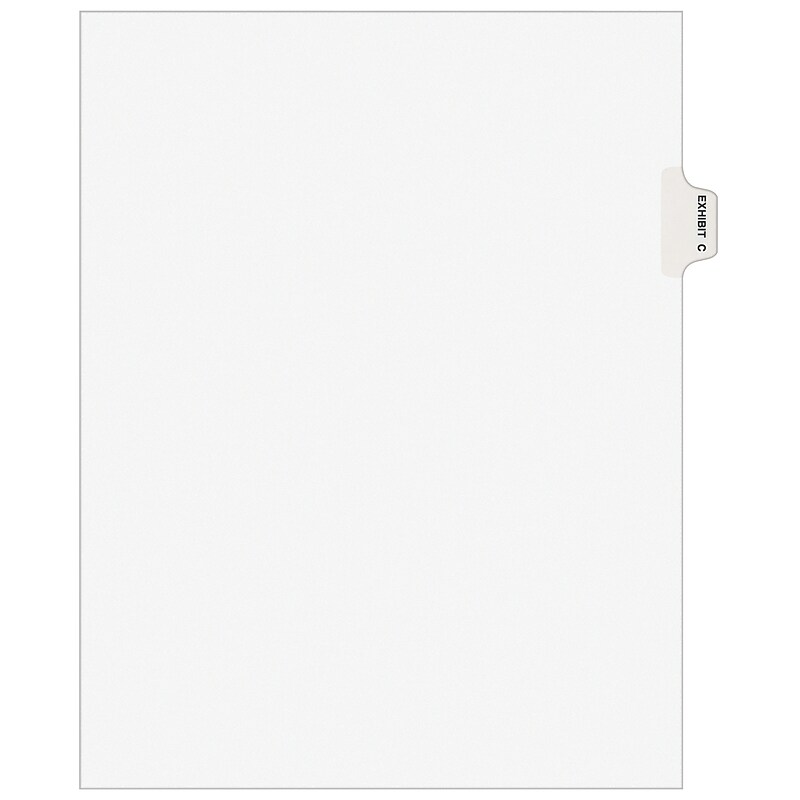 Avery Legal Pre-Printed Paper Dividers, Side Tab EXHIBIT C Tab, White, Avery Style, Letter Size, 25/Pack (01373) image 1