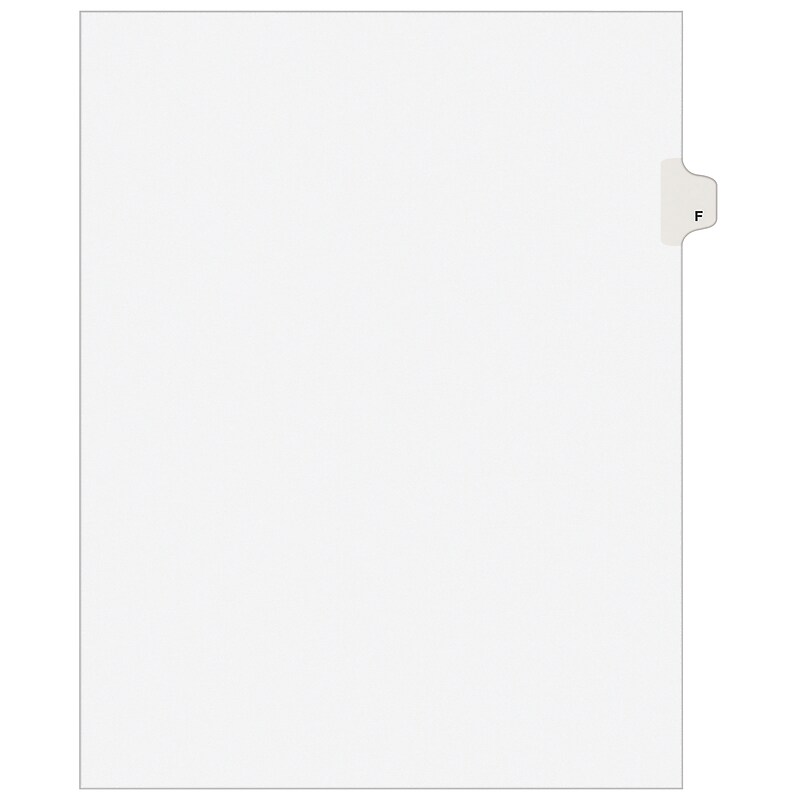 Avery Style Individual Legal Divider, Tab F, 8.5" x 11", White, 25/Set (01406) image 1