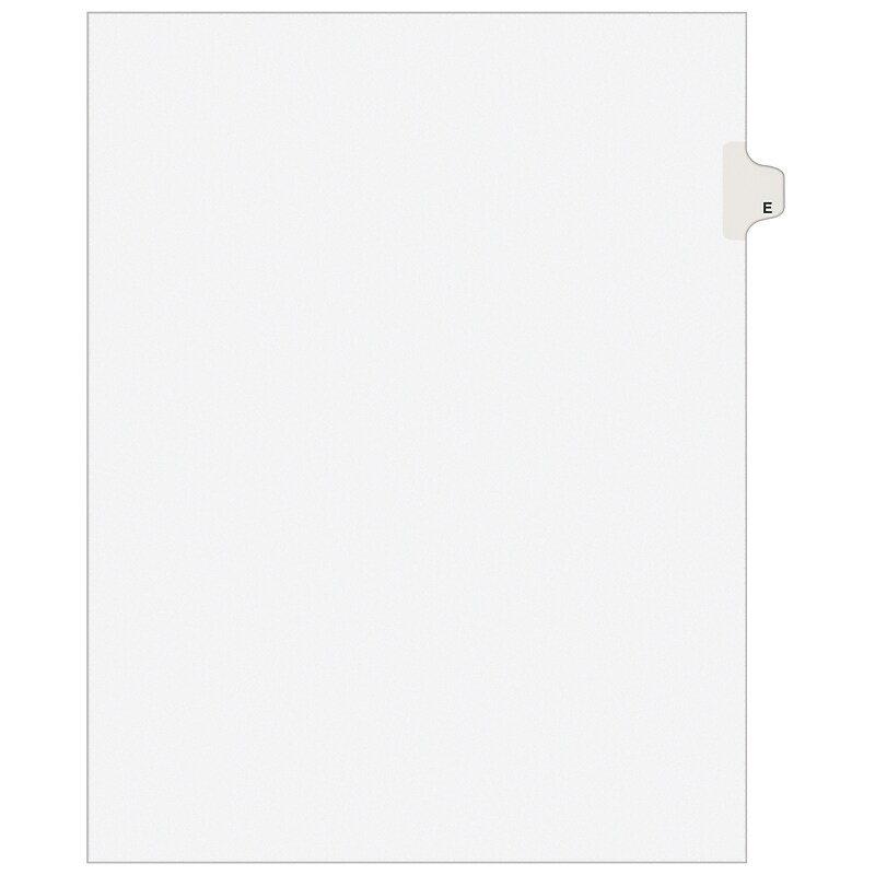 Avery Style Individual Legal Divider, Tab E, 8.5" x 11", White, 25/Set (01405) image 1