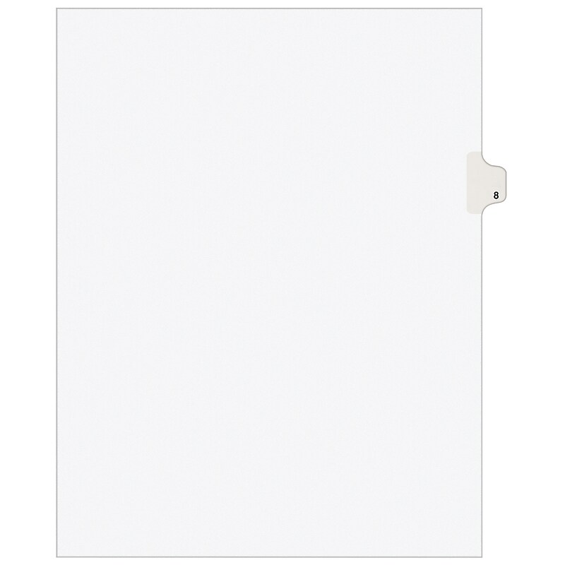 Avery Individual Numeric Paper Dividers, #8, White, 25 Sets/Pack (11918) image 1