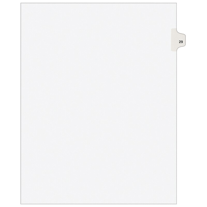 Avery Legal Pre-Printed Paper Dividers, Side Tab #29, White, Avery Style, Letter Size, 25/Pack (01029) image 1