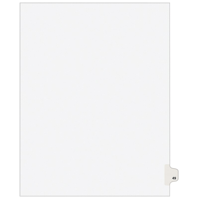 Avery Style Pre-Printed Divider, #49-Tab, White, 25/Pack (01049) image 1