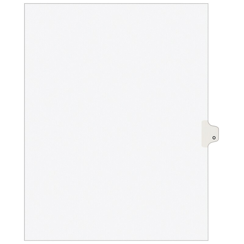 Avery Legal Pre-Printed Paper Dividers, Side Tab O, White, Avery Style, Letter Size, 25/Pack (01415) image 1
