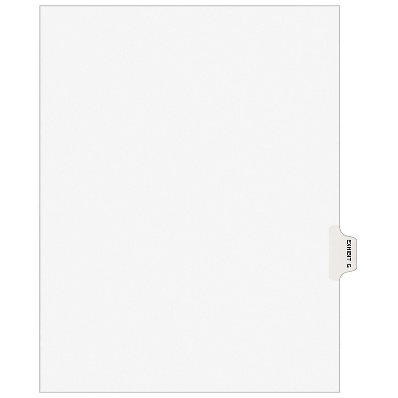 Avery Legal Pre-Printed Paper Dividers, Side Tab EXHIBIT G, White, Avery Style, Letter Size, 25/Pack (01377) image 1