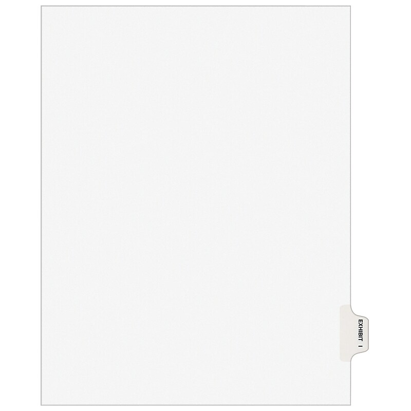 Avery Legal Pre-Printed Paper Dividers, Side Tab EXHIBIT I, White, Avery Style, Letter Size, 25/Pack (01379) image 1