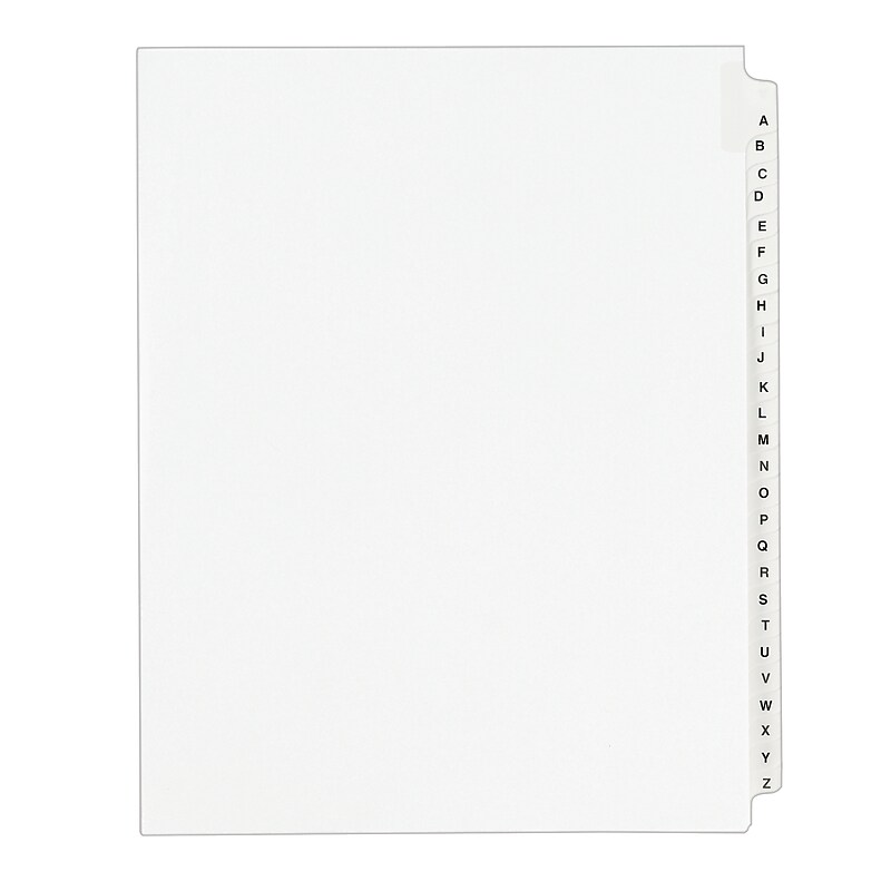 Avery Legal Pre-Printed Paper Divider Collated Set, A-Z Tabs, White, Avery Style, Letter Size (01400) image 1