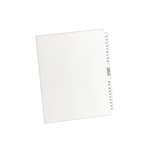 Avery Premium Collated Numeric Paper Dividers, 26Tab, White (11396) Staples