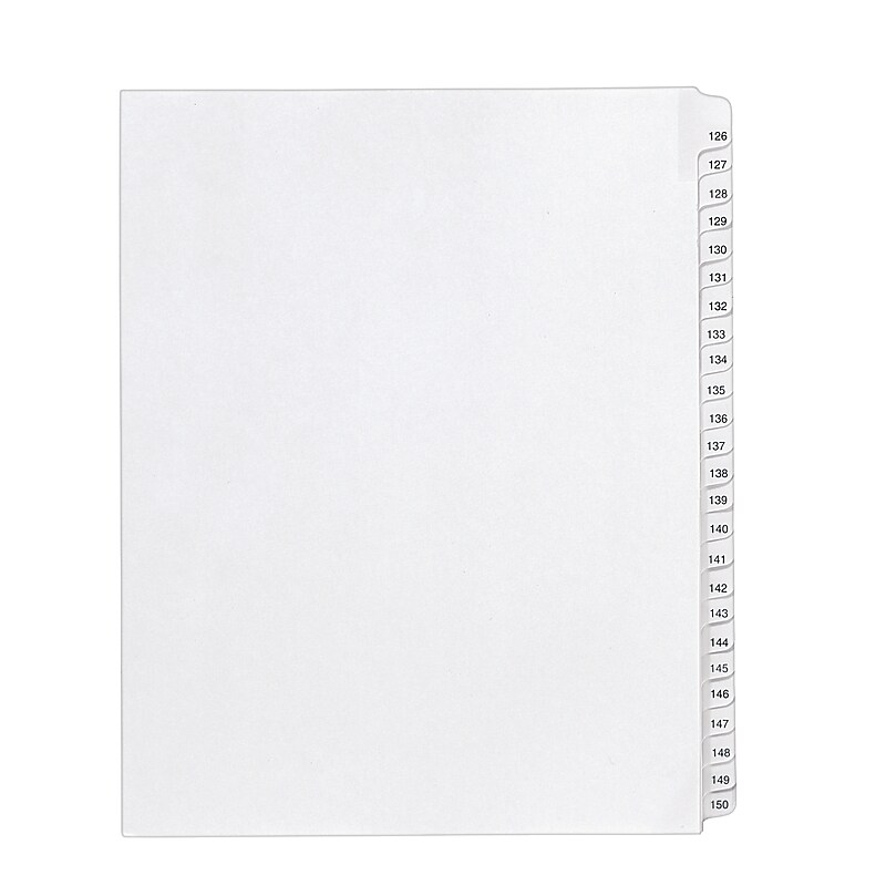 Avery Allstate Pre-Printed 126-150 Paper Divider, White, Set (01706) image 1