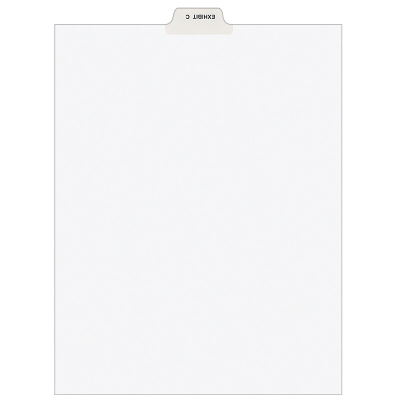 Avery Legal Pre-Printed Paper Dividers, Bottom Tab EXHIBIT C, White, Avery Style, Letter Size, 25/Pack (11942) image 1