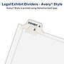Avery Legal Pre-Printed Paper Divider Collated Set, 351-375 Tabs, White, Avery Style, Letter Size (01344)~#|#~sp92671285_sc7