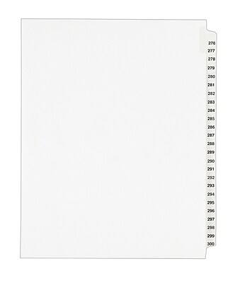 Avery Legal Dividers Side Tabs 326-350 Tab Set 01343 Letter Size Standard Collated Sets 