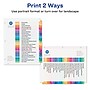 Avery Ready Index Table of Contents Pre-Printed Paper Dividers, A-Z Tabs, Multicolor, 1 Set (11125)~#|#~sp92672854_sc7