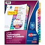 Avery Ready Index Table of Contents Pre-Printed Paper Dividers, 15 Tabs, Multicolor, 1 Set (11143)~#|#~sp92672860_sc7