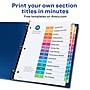 Avery Ready Index Table of Contents Pre-Printed Paper Dividers, 15 Tabs, Multicolor, 1 Set (11143)~#|#~sp92672861_sc7