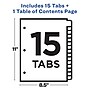 Avery Ready Index Table of Contents Pre-Printed Paper Dividers, 15 Tabs, Multicolor, 1 Set (11143)~#|#~sp92672863_sc7