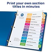 Avery Ready Index Customizable Table of Contents Monthly Paper Dividers, 12-Tab, Multicolor (11127)