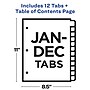 Avery Ready Index Table of Contents Pre-Printed Monthly Paper Divider, Jan - Dec Tabs, Multicolor, 1 Set (11127)~#|#~sp92672983_sc7