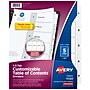Avery Ready Index Table of Contents Paper Dividers, 1-5 Tabs, White (11130)~#|#~sp92673069_sc7