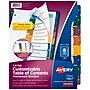 Avery Ready Index Table of Contents Plastic Dividers, 1-8 Tabs, Multicolor (11817)~#|#~sp92673124_sc7