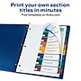 Avery Ready Index Table of Contents Plastic Dividers, 1-8 Tabs, Multicolor (11817)~#|#~sp92673126_sc7