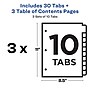 Avery Customizable Table Of Contents Ready Index Pre-Printed Paper Divider, 10-Tab, White, 3/Pack (11072)~#|#~sp92673168_sc7