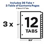 Avery Customizable Table of Contents Dividers, 12-Tab, Multicolor, 3 Sets/Pack (11073)~#|#~sp92673179_sc7