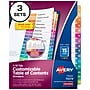 Avery Customizable Table Of Contents Divider, 15-Tab, White, 3 Sets/Pack (11074)~#|#~sp92673186_sc7