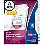 Avery Customizable Table of Contents Dividers, 12-Tabs, White, 3 Sets/Pack (11078)~#|#~sp92673219_sc7