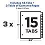 Avery Ready Index Customizable Table Of Contents Preprinted Paper Dividers, 15-Tab, White, 3 Sets/Pack (11079)~#|#~sp92673233_sc7