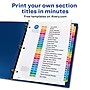 Avery Ready Index Table of Contents EcoFriendly Paper Dividers, A-Z Tabs, Multicolor (11085)~#|#~sp92673298_sc7