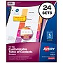 Avery Ready Index Table of Contents Paper Dividers, 1-5 Tabs, Multicolor, 24 Sets/Box (11167)~#|#~sp92673335_sc7