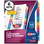 Avery Ready Index Table of Contents Pre-Printed Paper Divider, A-Z Tabs , Multicolor, 6 Sets (11832)~#|#~sp92673362_sc7