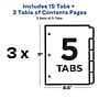 Avery Ready Index Table of Contents EcoFriendly Paper Dividers, 1-5 Tabs, Multicolor, 3 Sets/Pack (11080)~#|#~sp92673376_sc7