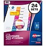Avery Ready Index Table of Contents Paper Dividers, 1-8 Tabs, Multicolor, 24 Sets/Box (11168)~#|#~sp92673392_sc7