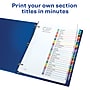 Avery Ready Index Table of Contents Paper Dividers, A-Z Tabs, Contemporary Multicolor (11844)~#|#~sp92673427_sc7