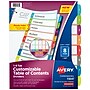 Avery Ready Index Table of Contents Paper Dividers, 1-8 Tabs, Contemporary Multicolor (11841)~#|#~sp92673438_sc7