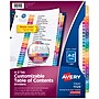 Avery Ready Index Table of Contents Pre-Printed Paper Dividers, A-Z Tabs, Multicolor, 1 Set (11125)~#|#~sp92673473_sc7