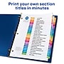 Avery Ready Index Table of Contents Pre-Printed Paper Dividers, A-Z Tabs, Multicolor, 1 Set (11125)~#|#~sp92673474_sc7