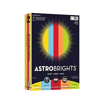 Astrobrights Colored Paper, 24 lbs., 8.5" x 11", Assorted Everyday Colors, 500 Sheets/Ream (99743-01