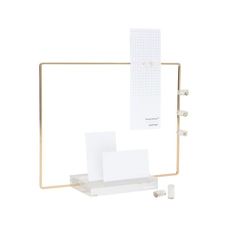 Russell+Hazel Acrylic Bloc Collection Plastic Document Stand with Lip, Clear/Gold (44625) image 1