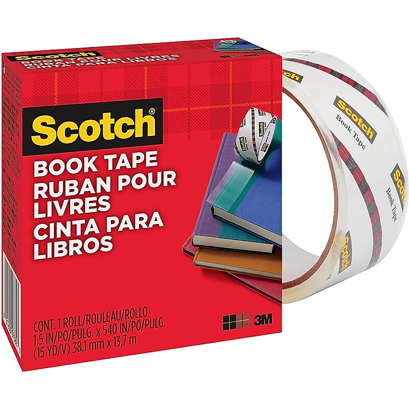 Scotch Book Tape, Glossy Finish, 1 1/2" x 15 yds., 24 Roll (845112) image 1