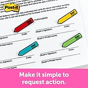 Post-it® 'Sign Here' Message Flags, .5" Wide, Assorted Colors, 120 Flags/Pack (684-SH)