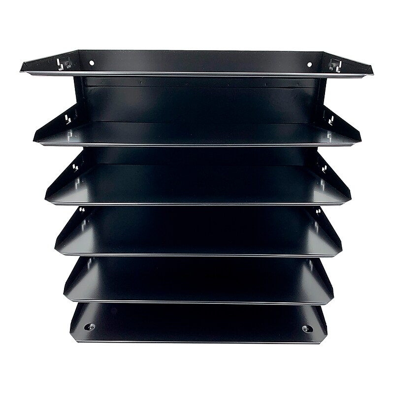 Huron 6-Compartment Steel File Organizer, Black (HASZ0153) image 1