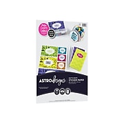 Astrobrights Astrodesigns Inkjet/Laser Sticker Paper Labels, 8 1/2" x 11", Matte White, 15 Sheets/Pack (91296-01)